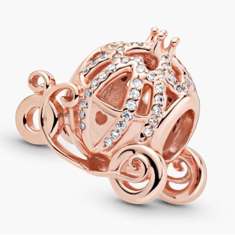 NWOT Cinderella Rosegold Carriage Disney x Pandora FIT Charm